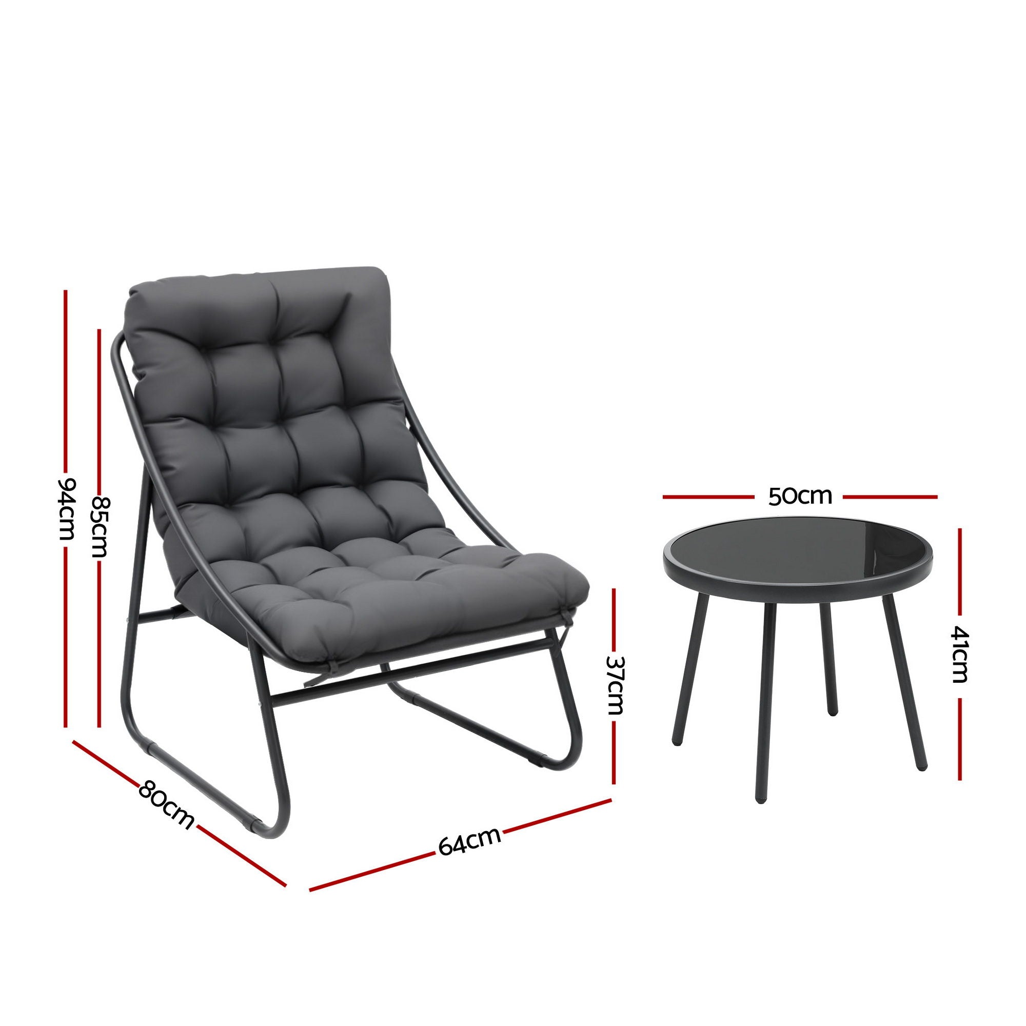 Outdoor Dining Sets: Gardeon 3PC Outdoor Bistro Set Patio Furniture Table and Chairs Steel Dining Chair
