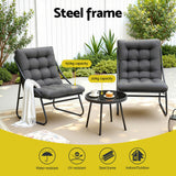Outdoor Dining Sets: Gardeon 3PC Outdoor Bistro Set Patio Furniture Table and Chairs Steel Dining Chair