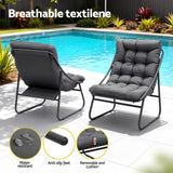 Outdoor Dining Sets: Gardeon 3PC Outdoor Bistro Set Patio Furniture Table and Chairs Steel Dining Chair