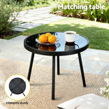 Outdoor Dining Sets: Gardeon 3PC Outdoor Bistro Set Patio Furniture Table and Chairs Steel Dining Chair