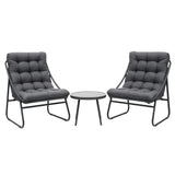 Outdoor Dining Sets: Gardeon 3PC Outdoor Bistro Set Patio Furniture Table and Chairs Steel Dining Chair