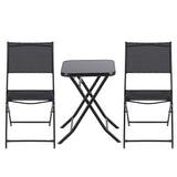Gardeon Outdoor Bistro Set Folding Table and Chairs Patio Furniture Garden Steel Black