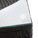 Gardeon 3PC Outdoor Bistro Set Patio Furniture Wicker Setting Chairs Table Cushion Brown