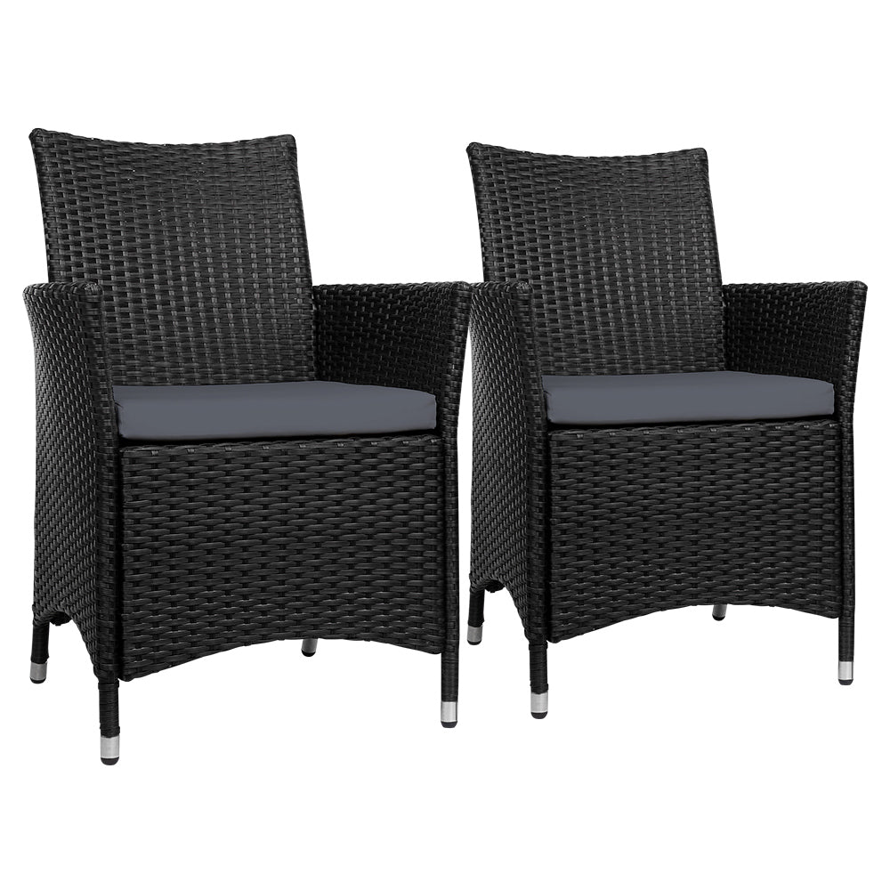 Outdoor Chairs: Gardeon Outdoor Dining Chairs Patio Furniture Wicker Garden Cushion Idris 2PC