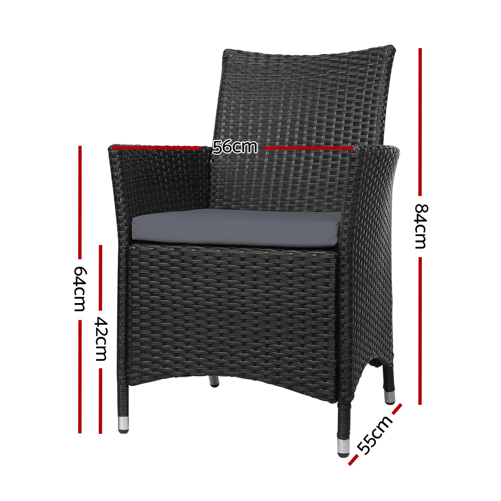 Outdoor Chairs: Gardeon Outdoor Dining Chairs Patio Furniture Wicker Garden Cushion Idris 2PC