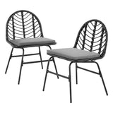 Outdoor Chairs: Gardeon 2x Outdoor Chairs Dining Chair Lounge Wicker Patio Furniture Black