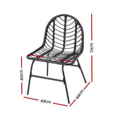 Outdoor Chairs: Gardeon 2x Outdoor Chairs Dining Chair Lounge Wicker Patio Furniture Black