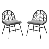 Outdoor Chairs: Gardeon 2x Outdoor Chairs Dining Chair Lounge Wicker Patio Furniture Black