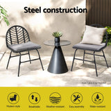 Outdoor Chairs: Gardeon 2x Outdoor Chairs Dining Chair Lounge Wicker Patio Furniture Black