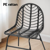 Outdoor Chairs: Gardeon 2x Outdoor Chairs Dining Chair Lounge Wicker Patio Furniture Black