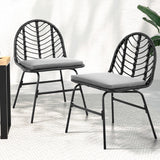 Outdoor Chairs: Gardeon 2x Outdoor Chairs Dining Chair Lounge Wicker Patio Furniture Black