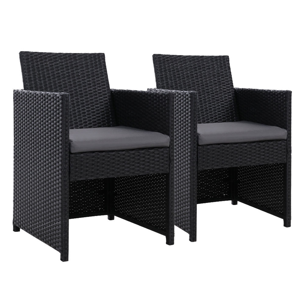 Outdoor Chairs: Gardeon 2PC Outdoor Dining Chairs Patio Furniture Wicker Garden Cushion Hugo