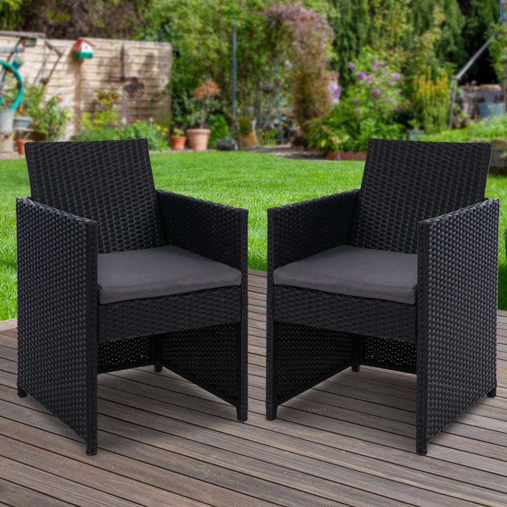 Outdoor Chairs: Gardeon 2PC Outdoor Dining Chairs Patio Furniture Wicker Garden Cushion Hugo