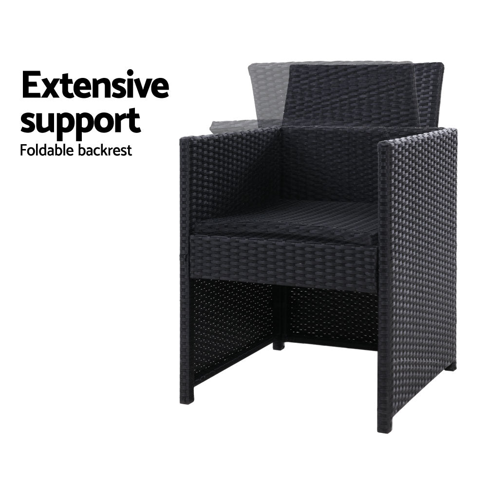 Outdoor Chairs: Gardeon 2PC Outdoor Dining Chairs Patio Furniture Wicker Garden Cushion Hugo