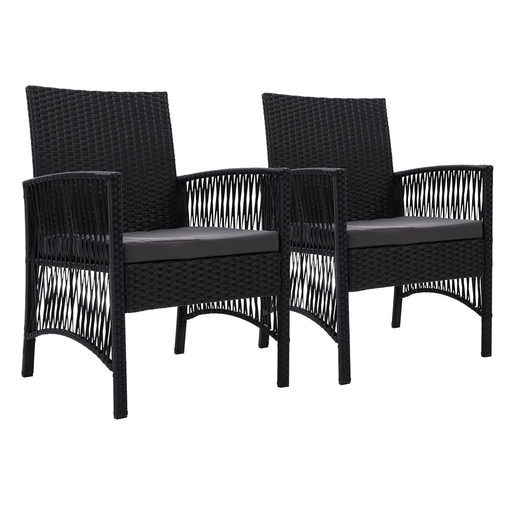 Outdoor Chairs: Gardeon 2PC Outdoor Dining Chairs Patio Furniture Wicker Lounge Chair Garden