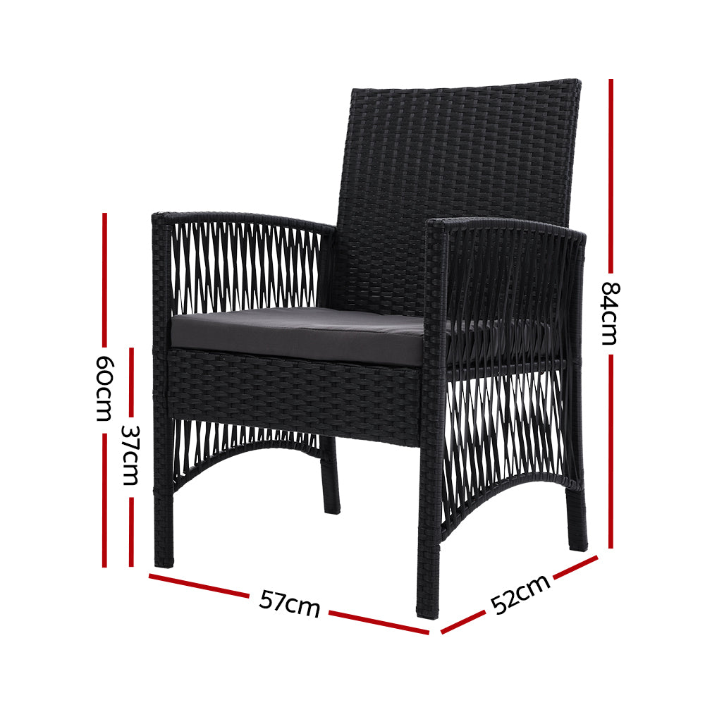 Outdoor Chairs: Gardeon 2PC Outdoor Dining Chairs Patio Furniture Wicker Lounge Chair Garden