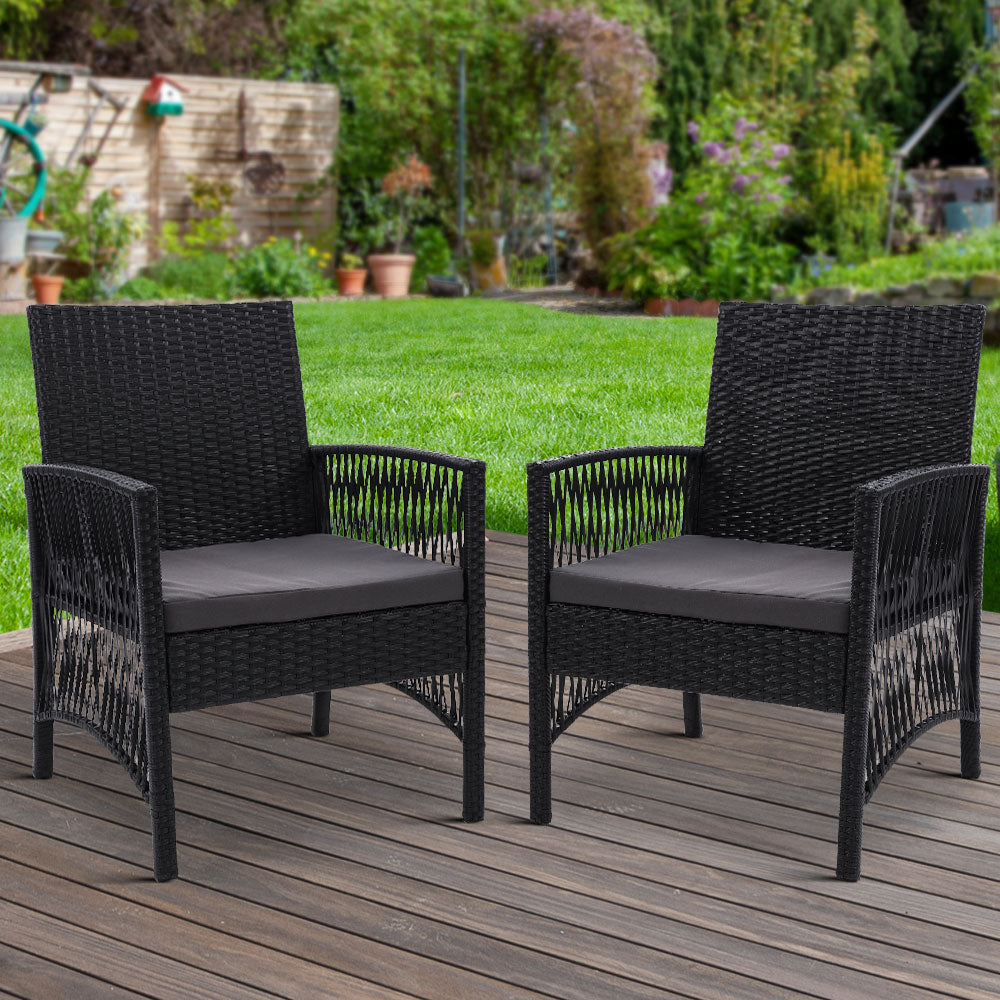 Outdoor Chairs: Gardeon 2PC Outdoor Dining Chairs Patio Furniture Wicker Lounge Chair Garden