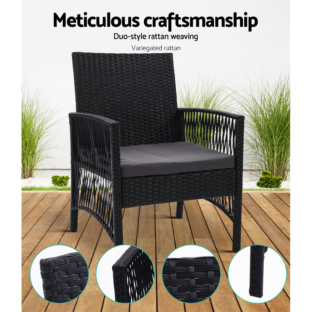 Outdoor Chairs: Gardeon 2PC Outdoor Dining Chairs Patio Furniture Wicker Lounge Chair Garden