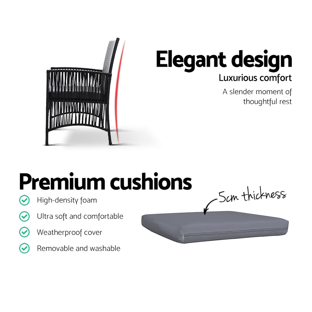Outdoor Chairs: Gardeon 2PC Outdoor Dining Chairs Patio Furniture Wicker Lounge Chair Garden