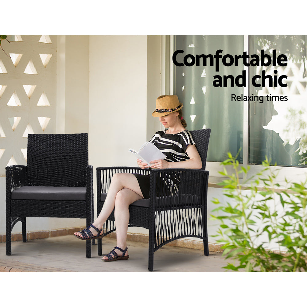 Outdoor Chairs: Gardeon 2PC Outdoor Dining Chairs Patio Furniture Wicker Lounge Chair Garden