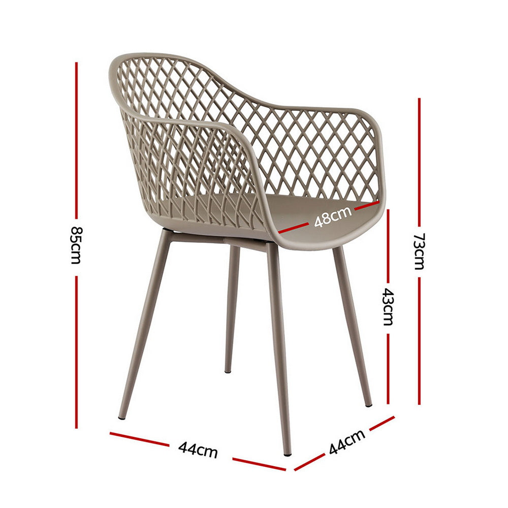 Outdoor Chairs: Gardeon 4PC Outdoor Dining Chairs PP Lounge Chair Patio Furniture Garden Coffee