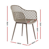 Outdoor Chairs: Gardeon 4PC Outdoor Dining Chairs PP Lounge Chair Patio Furniture Garden Coffee