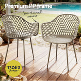 Outdoor Chairs: Gardeon 4PC Outdoor Dining Chairs PP Lounge Chair Patio Furniture Garden Coffee