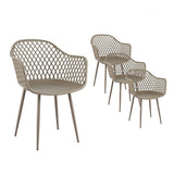 Outdoor Chairs: Gardeon 4PC Outdoor Dining Chairs PP Lounge Chair Patio Furniture Garden Coffee