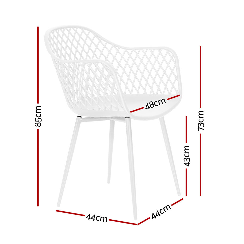 Outdoor Chairs: Gardeon 4PC Outdoor Dining Chairs PP Lounge Chair Patio Furniture Garden White