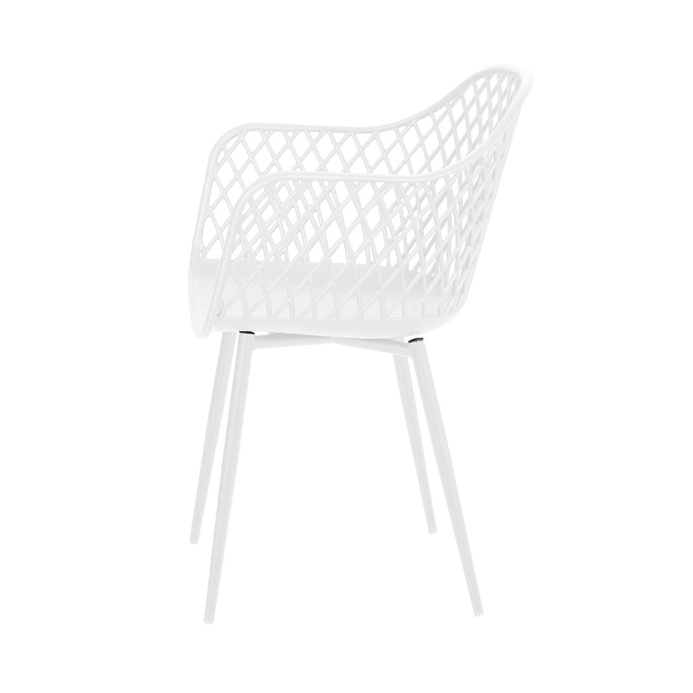 Outdoor Chairs: Gardeon 4PC Outdoor Dining Chairs PP Lounge Chair Patio Furniture Garden White
