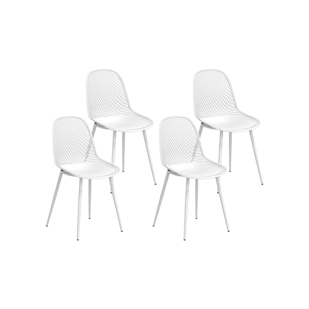 Outdoor Chairs: Gardeon 4PC Outdoor Dining Chairs PP Lounge Chair Patio Garden Furniture White