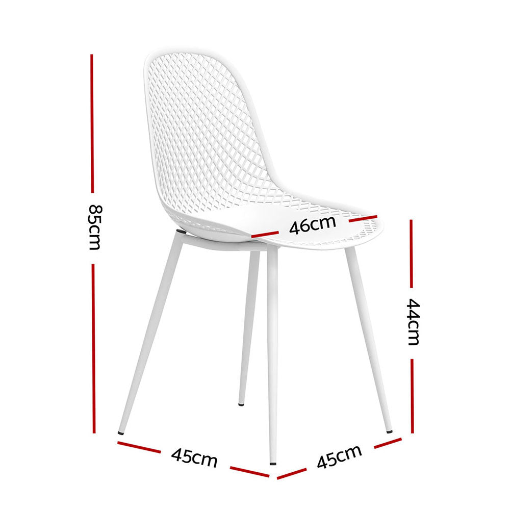 Outdoor Chairs: Gardeon 4PC Outdoor Dining Chairs PP Lounge Chair Patio Garden Furniture White