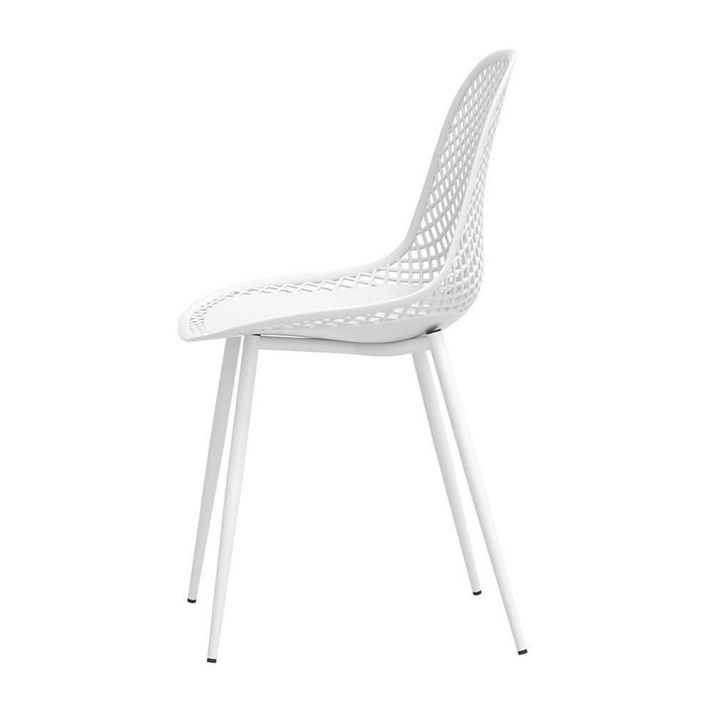 Outdoor Chairs: Gardeon 4PC Outdoor Dining Chairs PP Lounge Chair Patio Garden Furniture White