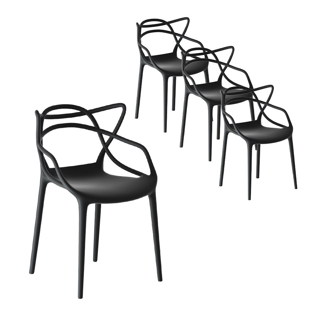 Outdoor Chairs: Gardeon 4PC Outdoor Dining Chairs PP Portable Stackable Chair Patio Furniture