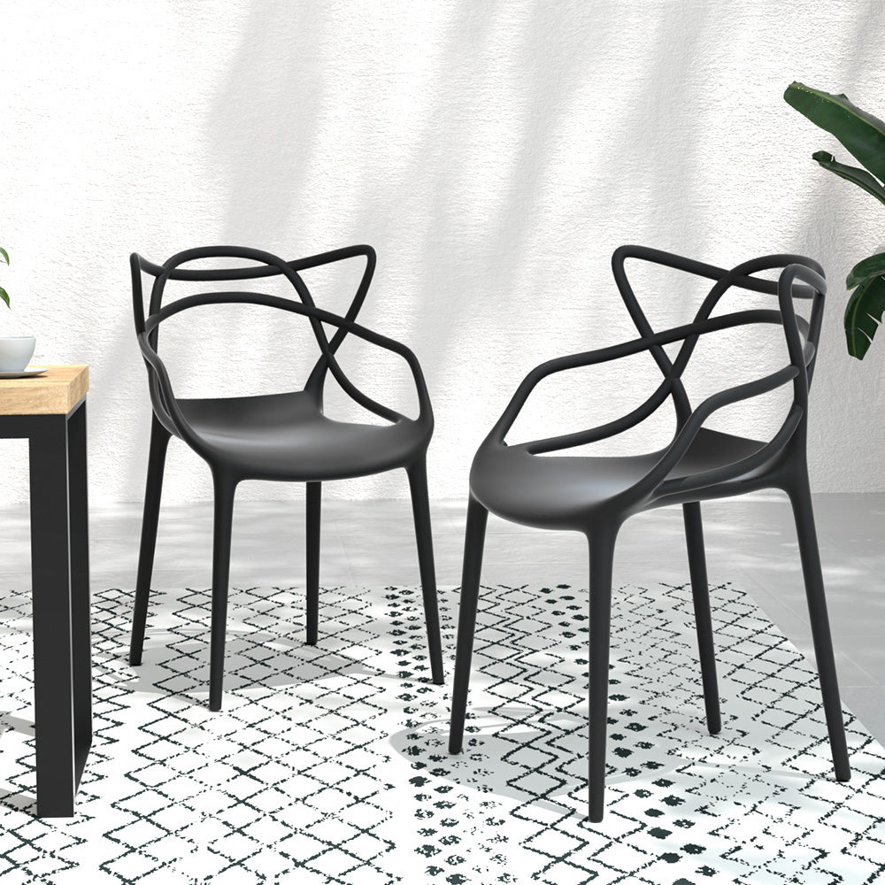Outdoor Chairs: Gardeon 4PC Outdoor Dining Chairs PP Portable Stackable Chair Patio Furniture