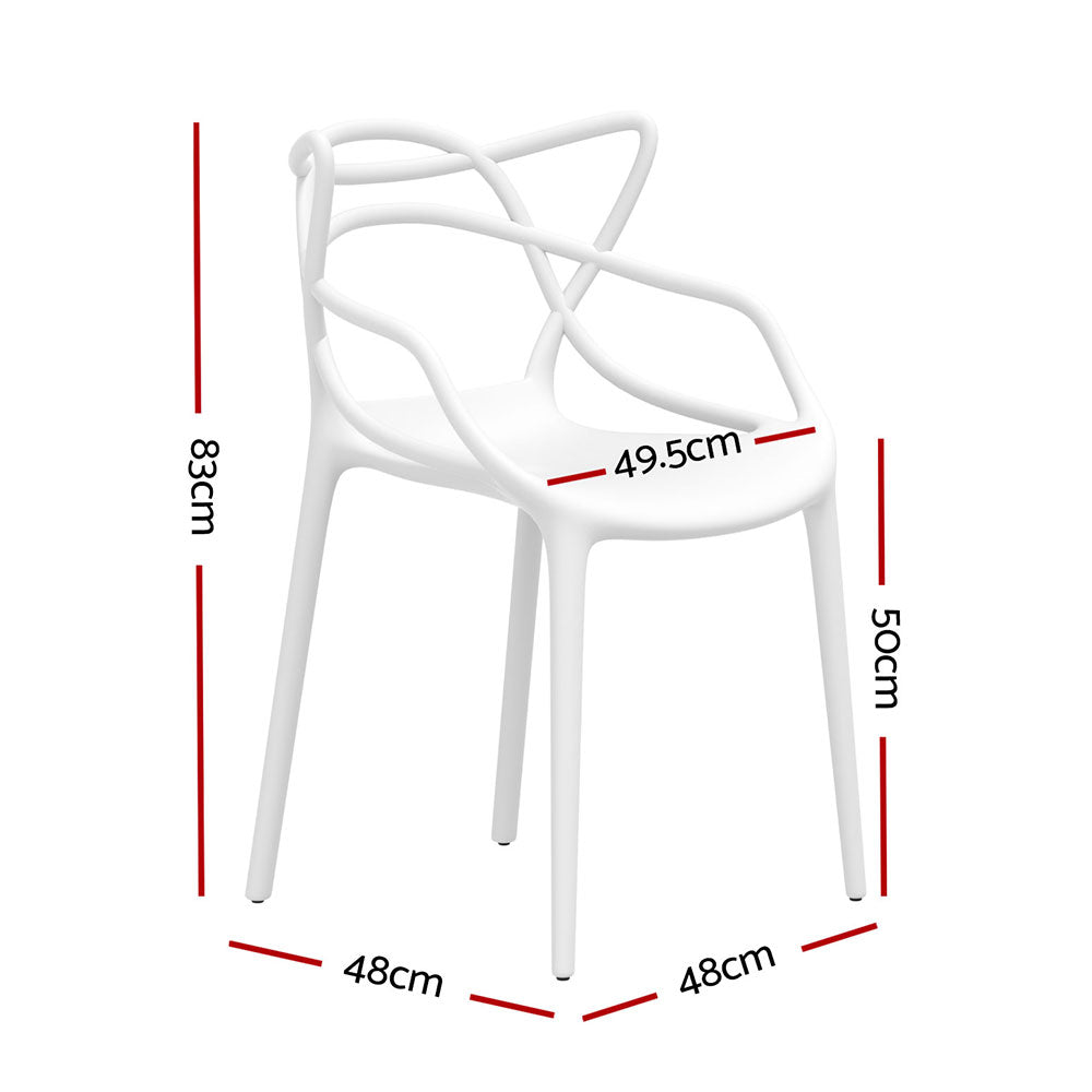 Outdoor Chairs: Gardeon 4PC Outdoor Dining Chairs PP Portable Stackable Chair Patio Furniture White