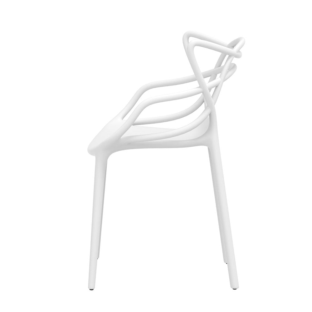 Outdoor Chairs: Gardeon 4PC Outdoor Dining Chairs PP Portable Stackable Chair Patio Furniture White