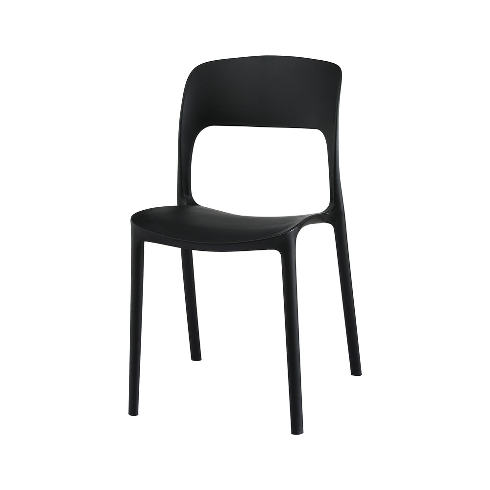 Outdoor Chairs: Gardeon 4PC Outdoor Dining Chairs Stackable PP Patio Chair Garden Furniture Black