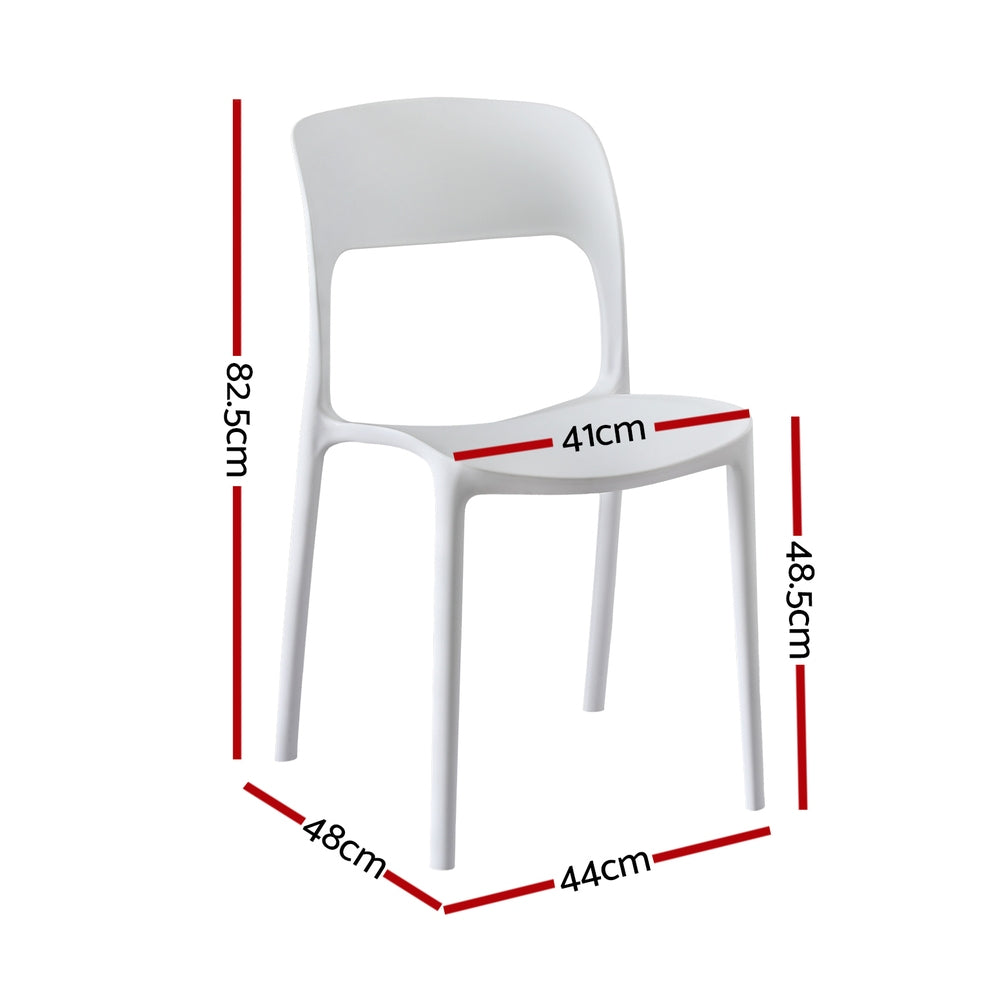 Outdoor Chairs: Gardeon 4PC Outdoor Dining Chairs Stackable PP Patio Chair Garden Furniture White