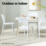 Gardeon 4PC Outdoor Dining Chairs Stackable PP Patio Chair Garden Furniture White