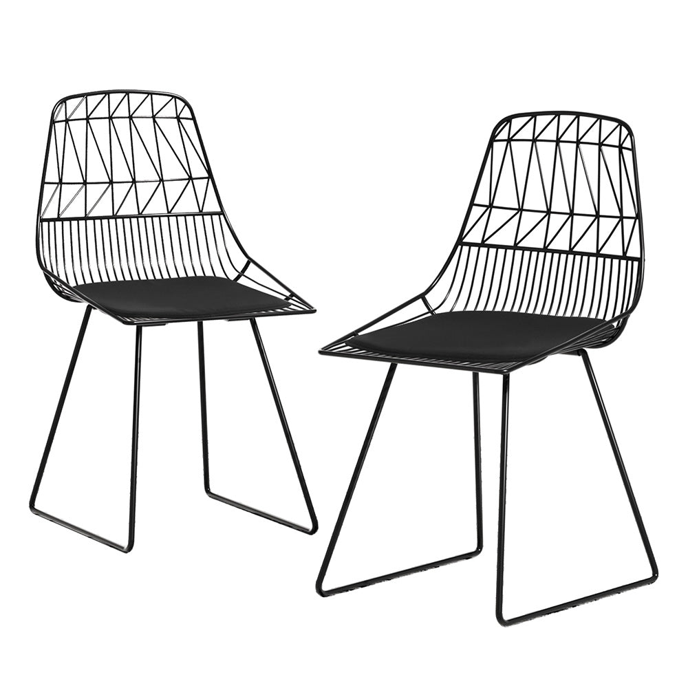 Outdoor Chairs: Gardeon 2PC Outdoor Dining Chairs Steel Lounge Chair Patio Garden Furniture