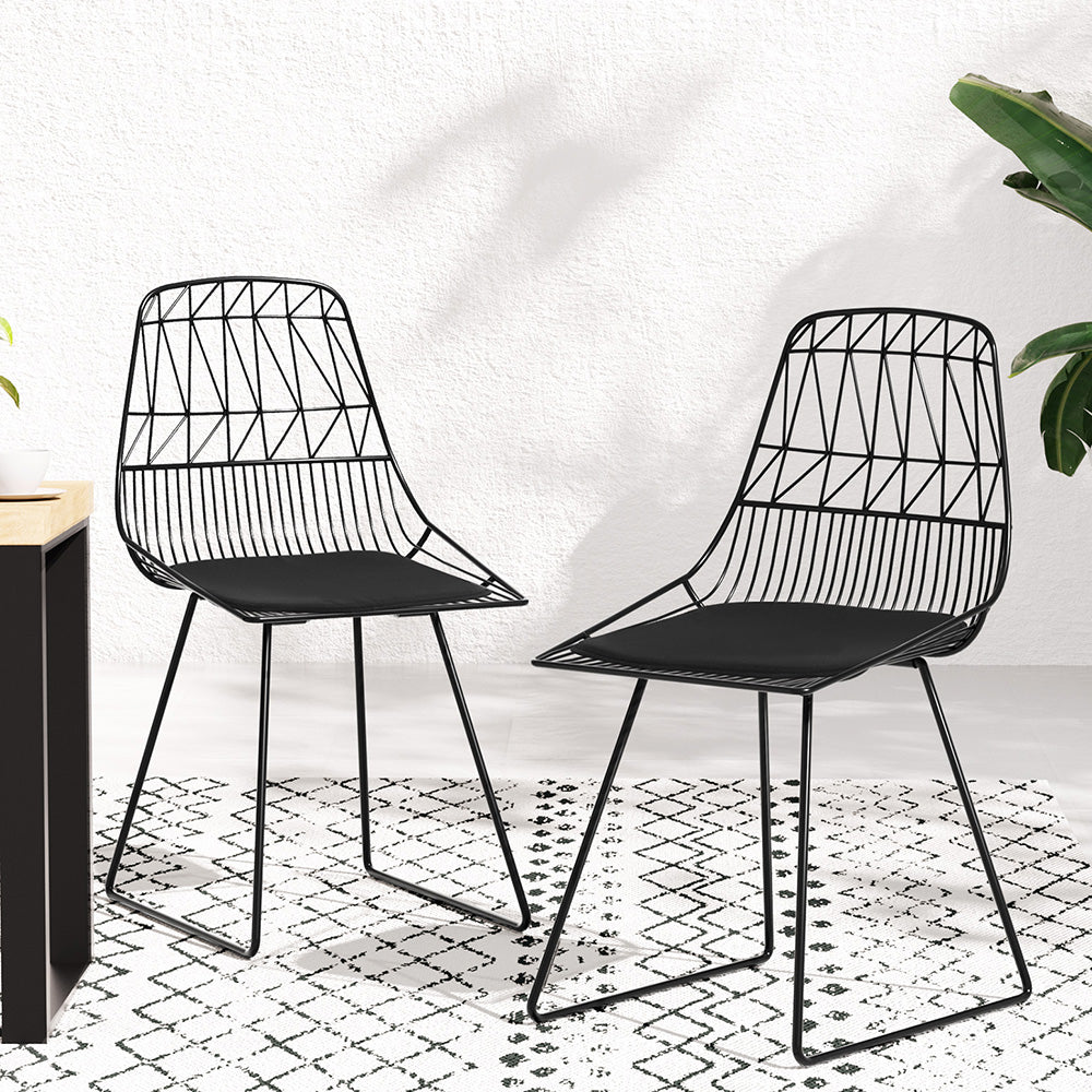 Outdoor Chairs: Gardeon 2PC Outdoor Dining Chairs Steel Lounge Chair Patio Garden Furniture