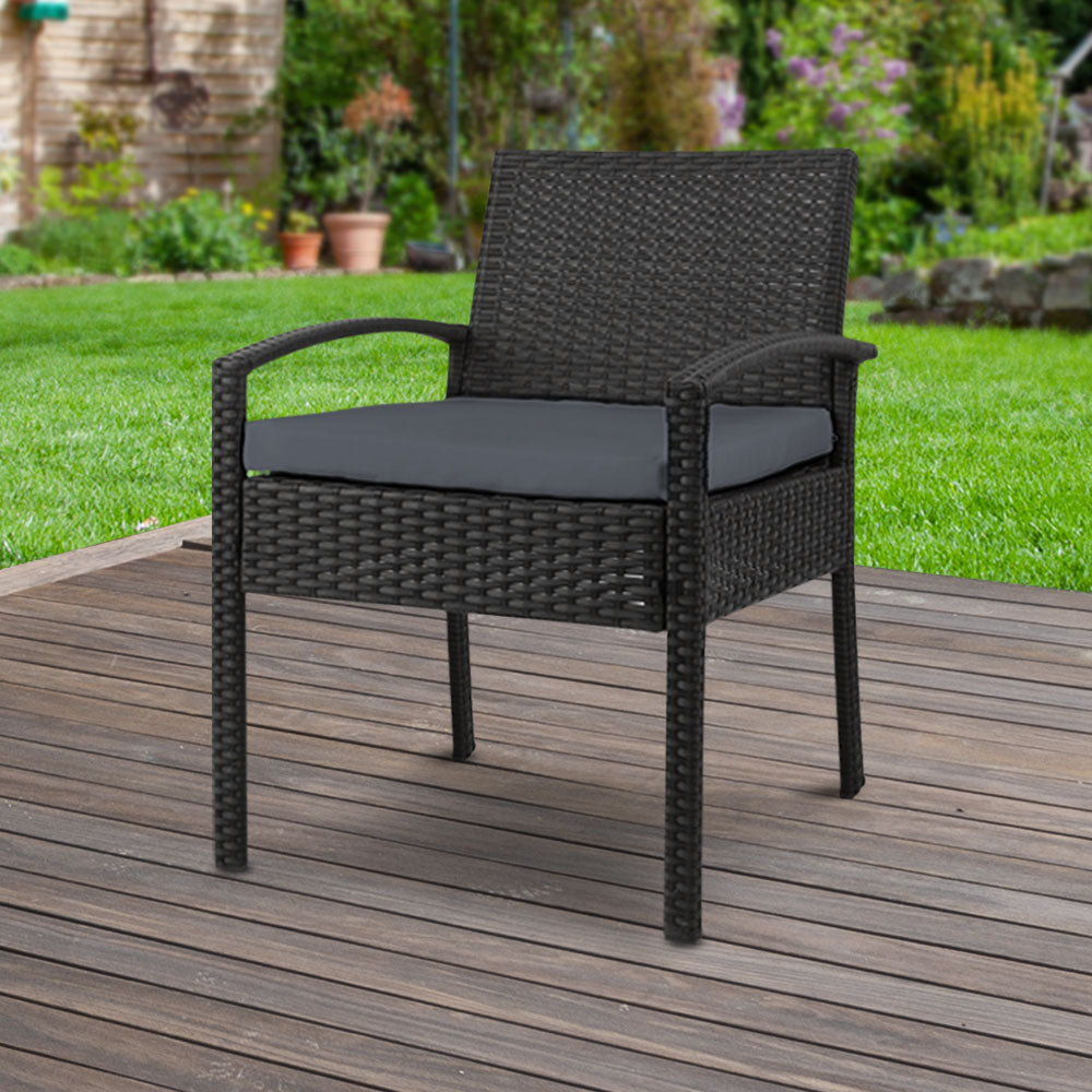 Outdoor Chairs: Gardeon Outdoor Dining Chairs Patio Furniture Rattan Lounge Chair Cushion Felix