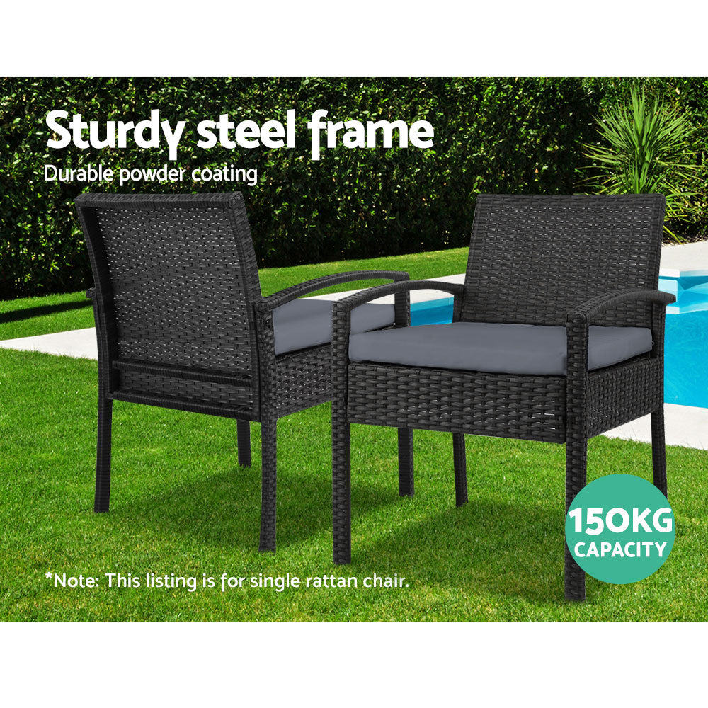 Outdoor Chairs: Gardeon Outdoor Dining Chairs Patio Furniture Rattan Lounge Chair Cushion Felix