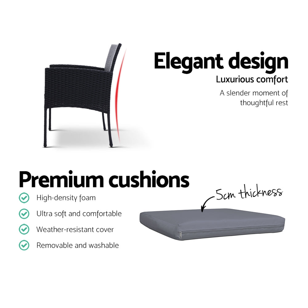 Outdoor Chairs: Gardeon 2PC Outdoor Dining Chairs Patio Furniture Rattan Lounge Chair XL Ezra