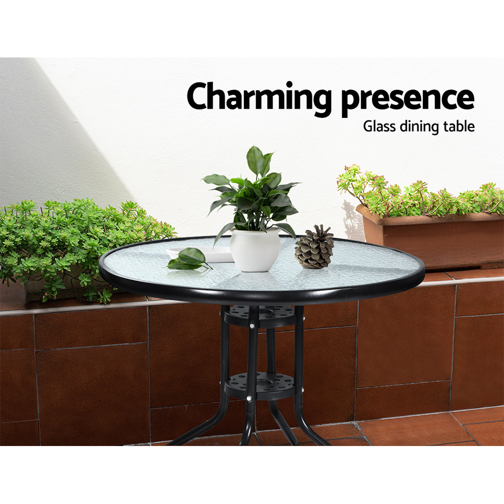 Outdoor Chairs: Gardeon 3PC Bistro Set Outdoor Furniture Rattan Table Chairs Cushion Patio Garden Hugo