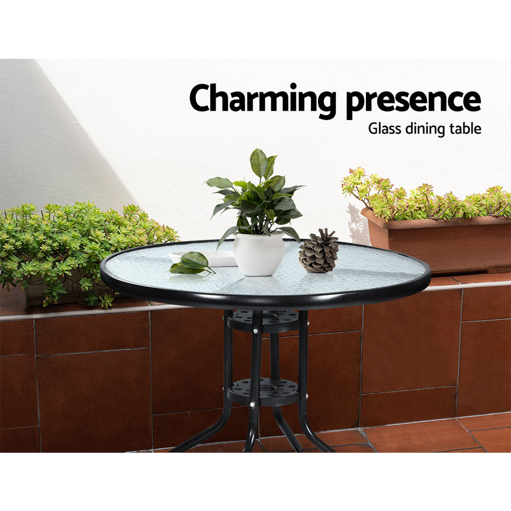 Outdoor Chairs: Gardeon 3PC Bistro Set Outdoor Furniture Rattan Table Chairs Cushion Patio Garden Lyra