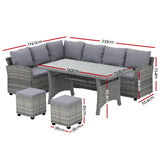 Outdoor Chairs: Gardeon Outdoor Dining Set Wicker Table Chairs Setting 8 Seater