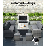 Outdoor Chairs: Gardeon Outdoor Dining Set Wicker Table Chairs Setting 8 Seater