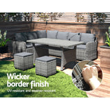 Outdoor Chairs: Gardeon Outdoor Dining Set Wicker Table Chairs Setting 8 Seater